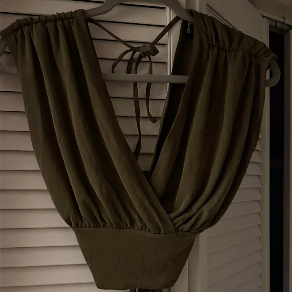 Express Olive Sleeveless Blouse